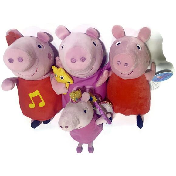 Peppa Pig Plush Toy 8 to 12 Inches Tall Lot of Four by Hasbro - Picture 8 of 9
